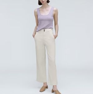 Organic wide leg pants in bone